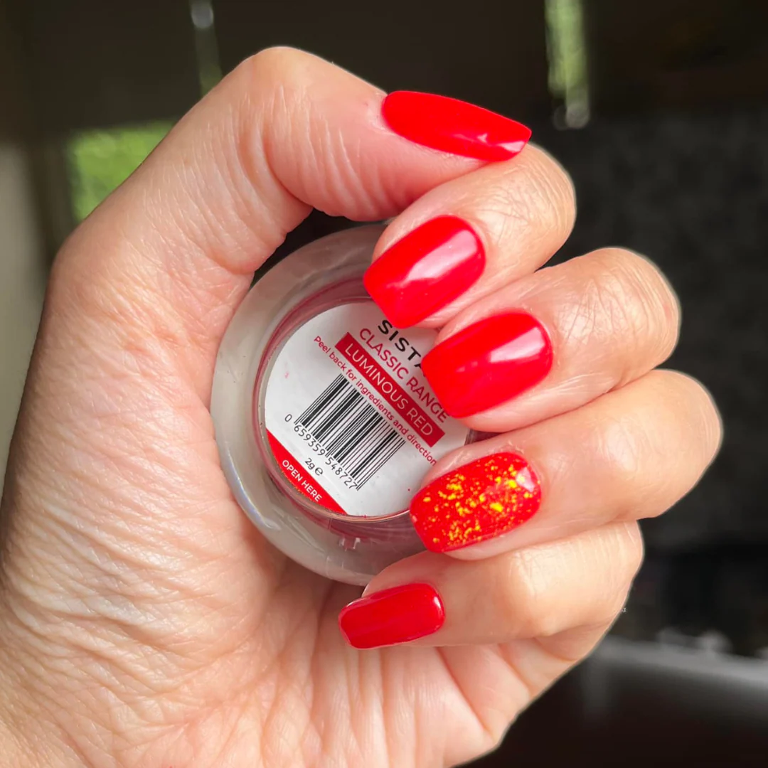 Luminous Red - Matte Neon Nail Powder - Image 4