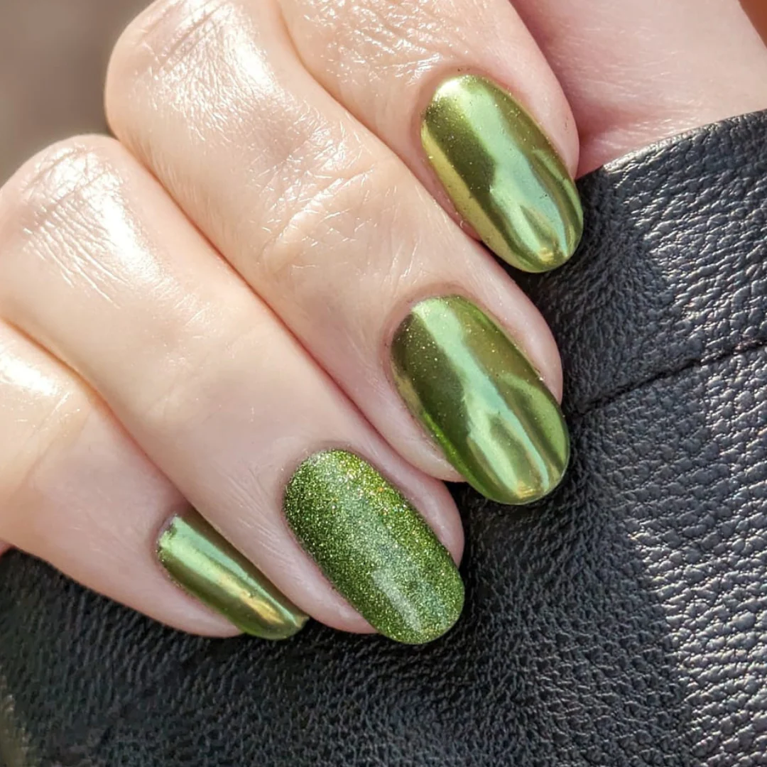 Olive - Metallic Nail Powder - Image 3
