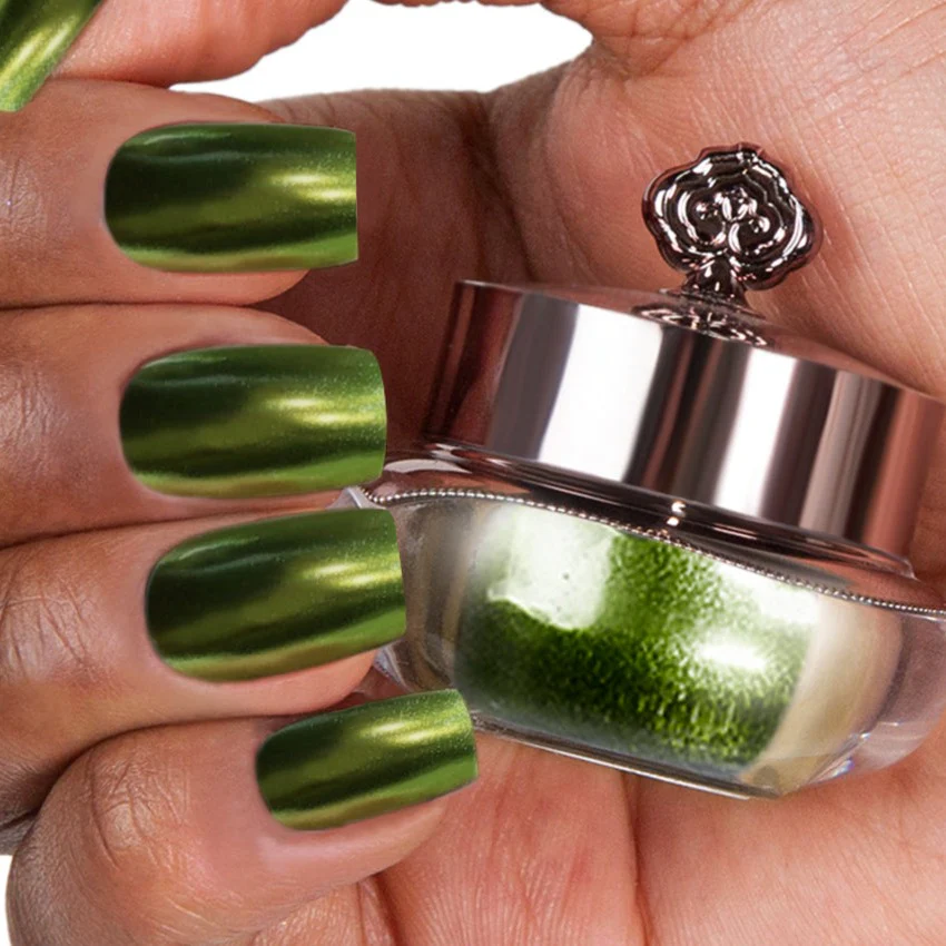 Olive - Metallic Nail Powder - Image 4
