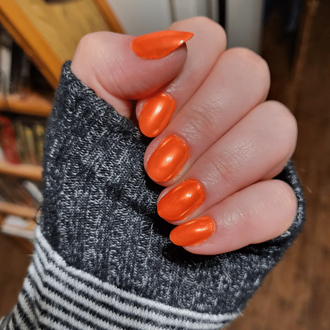 Vibrant Orange - Matte Neon Nail Powder - Image 6